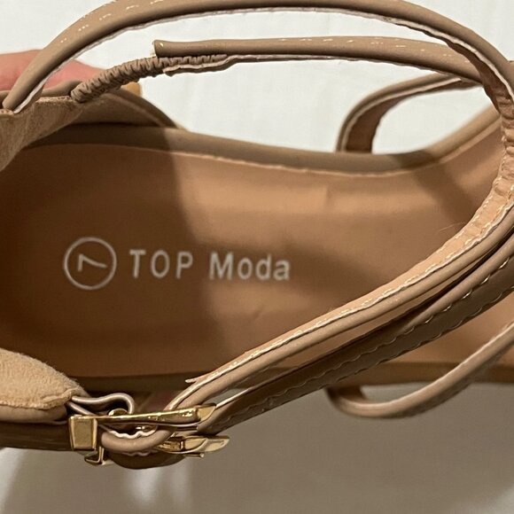 Y2K Strappy Platform Block Chunky Heel Sandal Women Sz 7 Soft Girl Glam Coquette - Picture 5 of 11